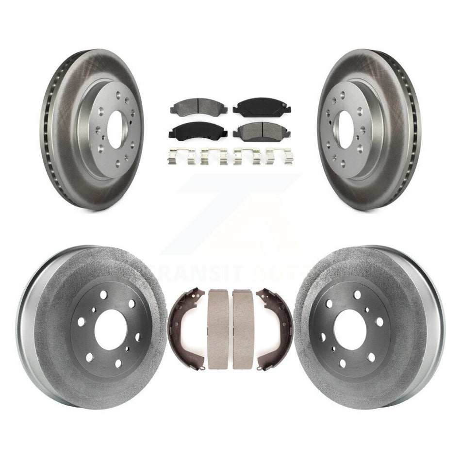 Front Rear Coated Disc Brake Rotors Semi-Metallic Pads And Drum Kit For Chevrolet Silverado 1500 GMC Sierra KGS-102180