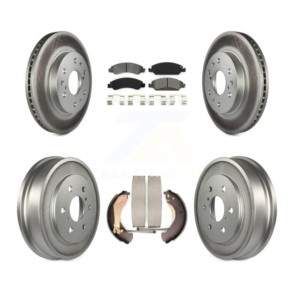 Front Rear Coated Disc Brake Rotors Semi-Metallic Pads And Drum Kit For Chevrolet Silverado 1500 GMC Sierra Classic KGS-102182