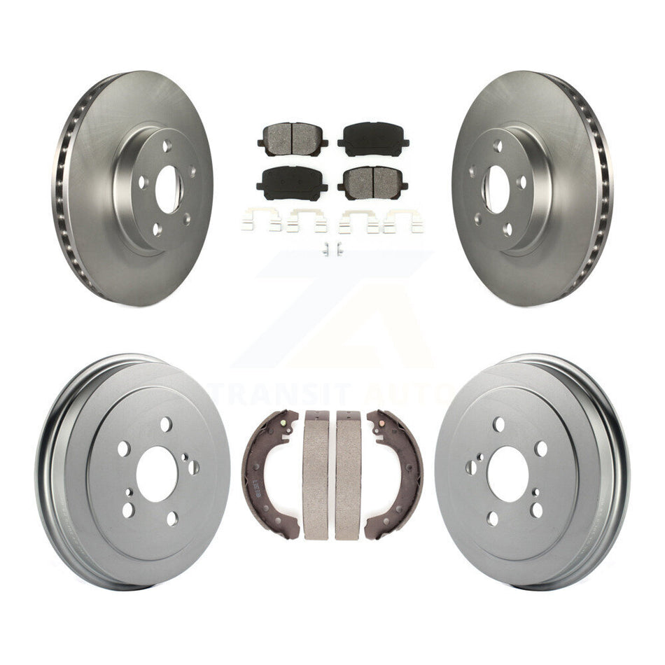 Front Rear Coated Disc Brake Rotors Semi-Metallic Pads And Drum Kit For Toyota Corolla KGS-102191