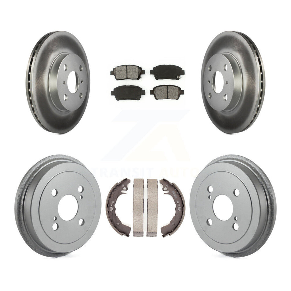 Front Rear Coated Disc Brake Rotors Semi-Metallic Pads And Drum Kit For 2001-2005 Toyota Echo KGS-102197