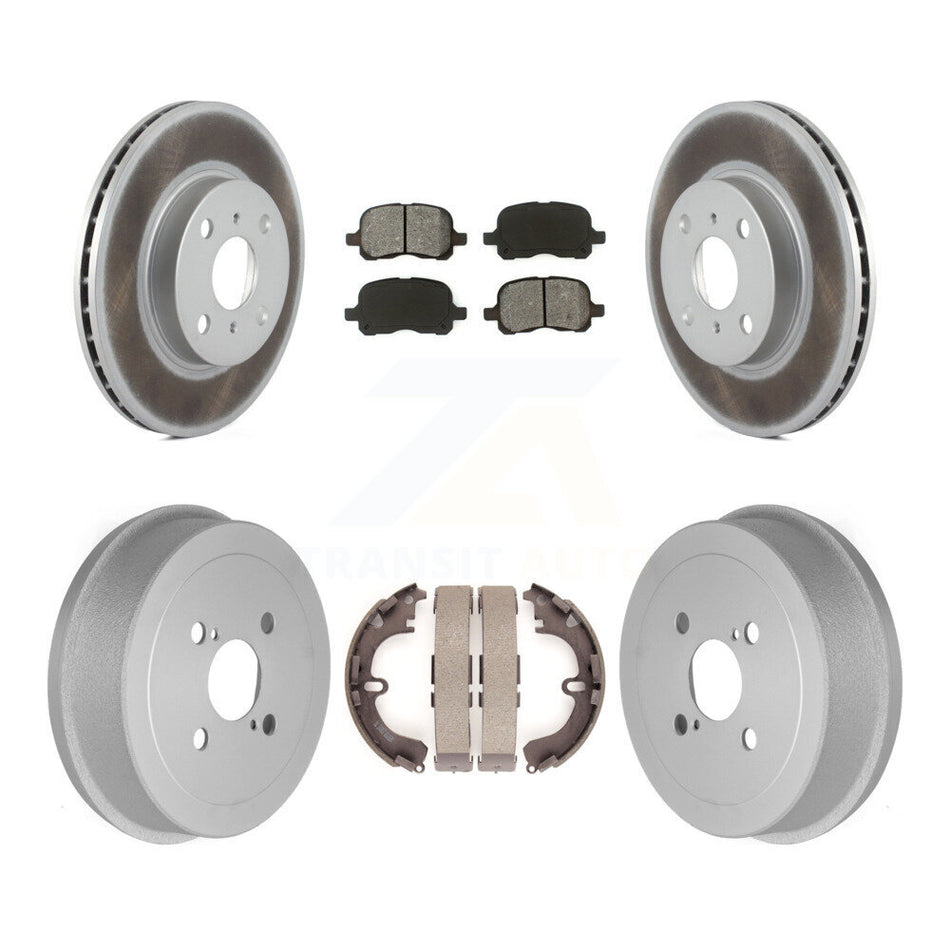 Front Rear Coated Disc Brake Rotors Semi-Metallic Pads And Drum Kit For Toyota Corolla Chevrolet Prizm KGS-102206