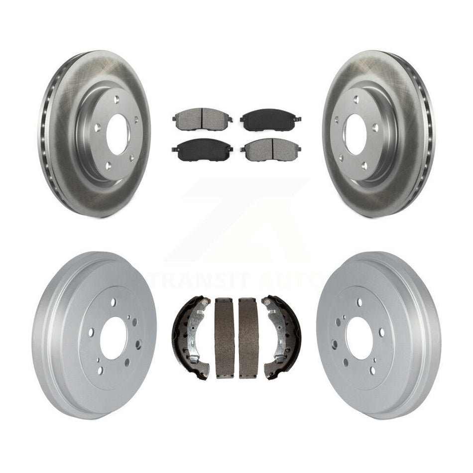 Front Rear Coated Disc Brake Rotors Semi-Metallic Pads And Drum Kit For Nissan Sentra KGS-102217