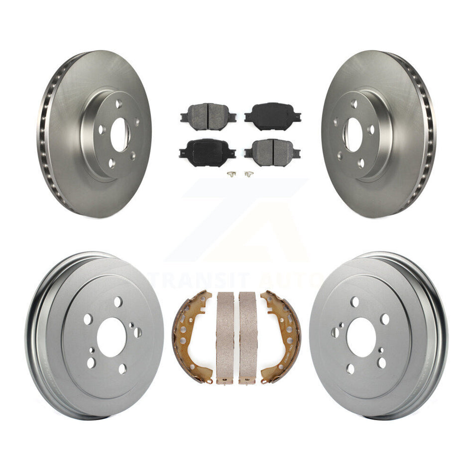 Front Rear Coated Disc Brake Rotors Semi-Metallic Pads And Drum Kit For Toyota Celica KGS-102219