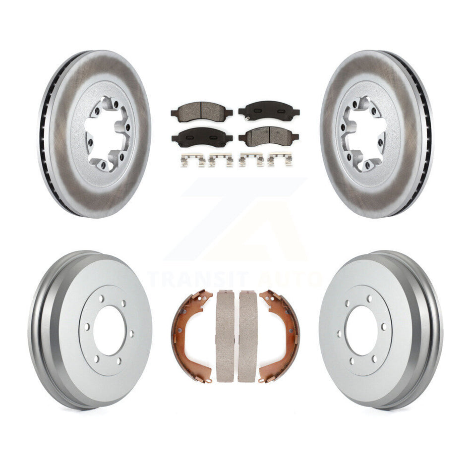 Front Rear Coated Disc Brake Rotors Semi-Metallic Pads And Drum Kit For Chevrolet Colorado GMC Canyon KGS-102232