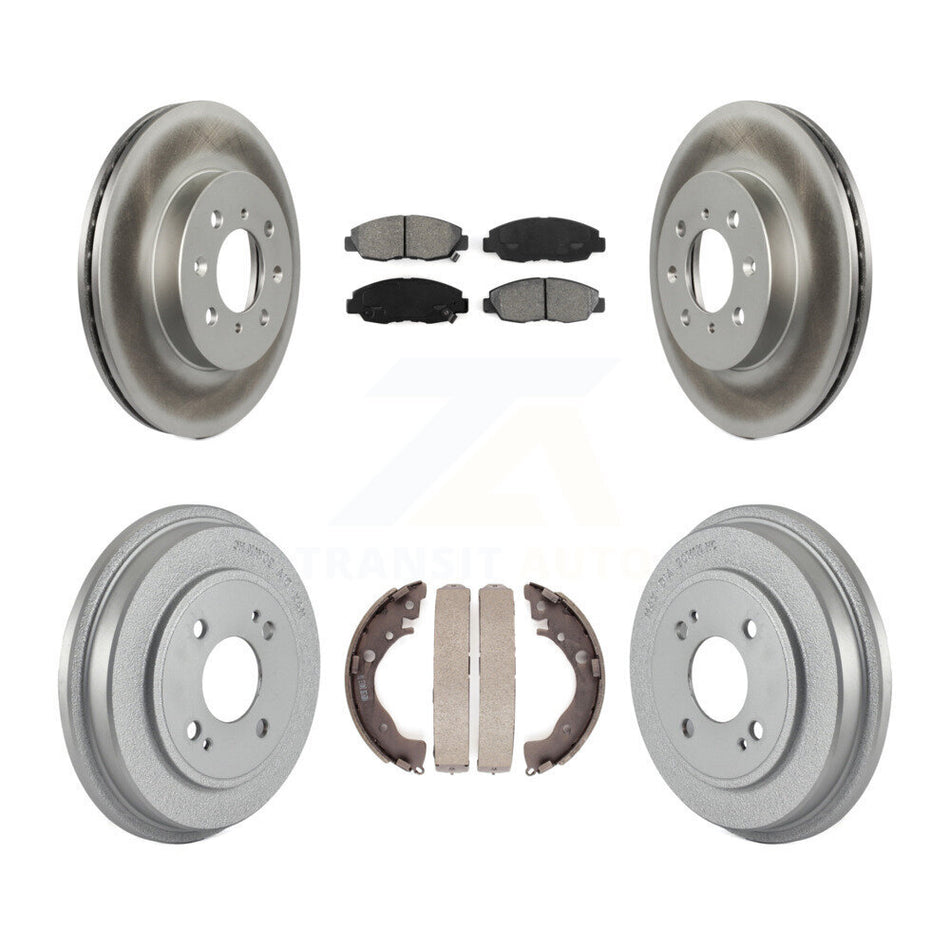 Front Rear Coated Disc Brake Rotors Semi-Metallic Pads And Drum Kit For Honda Insight KGS-102233