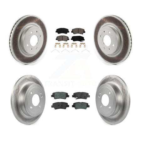 Front Rear Coated Disc Brake Rotors And Semi-Metallic Pads Kit For Kia Rio Hyundai Accent KGS-102243