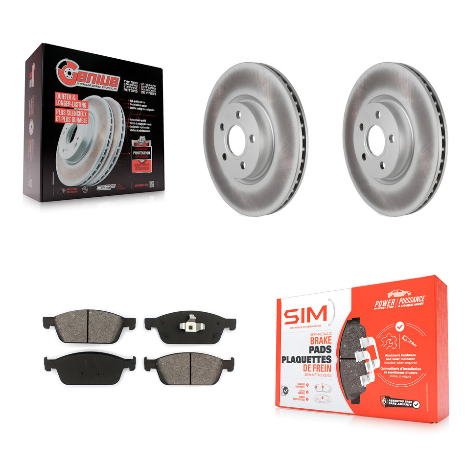Front Coated Disc Brake Rotors And Semi-Metallic Pads Kit For Ford Transit Connect KGS-102261