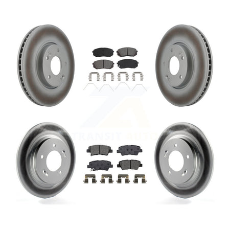 Front Rear Coated Disc Brake Rotors And Semi-Metallic Pads Kit For 2017-2019 Kia Soul EV KGS-102273