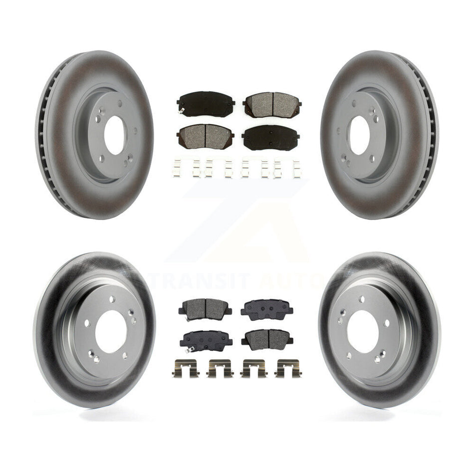 Front Rear Coated Disc Brake Rotors And Semi-Metallic Pads Kit For Kia Soul EV KGS-102275