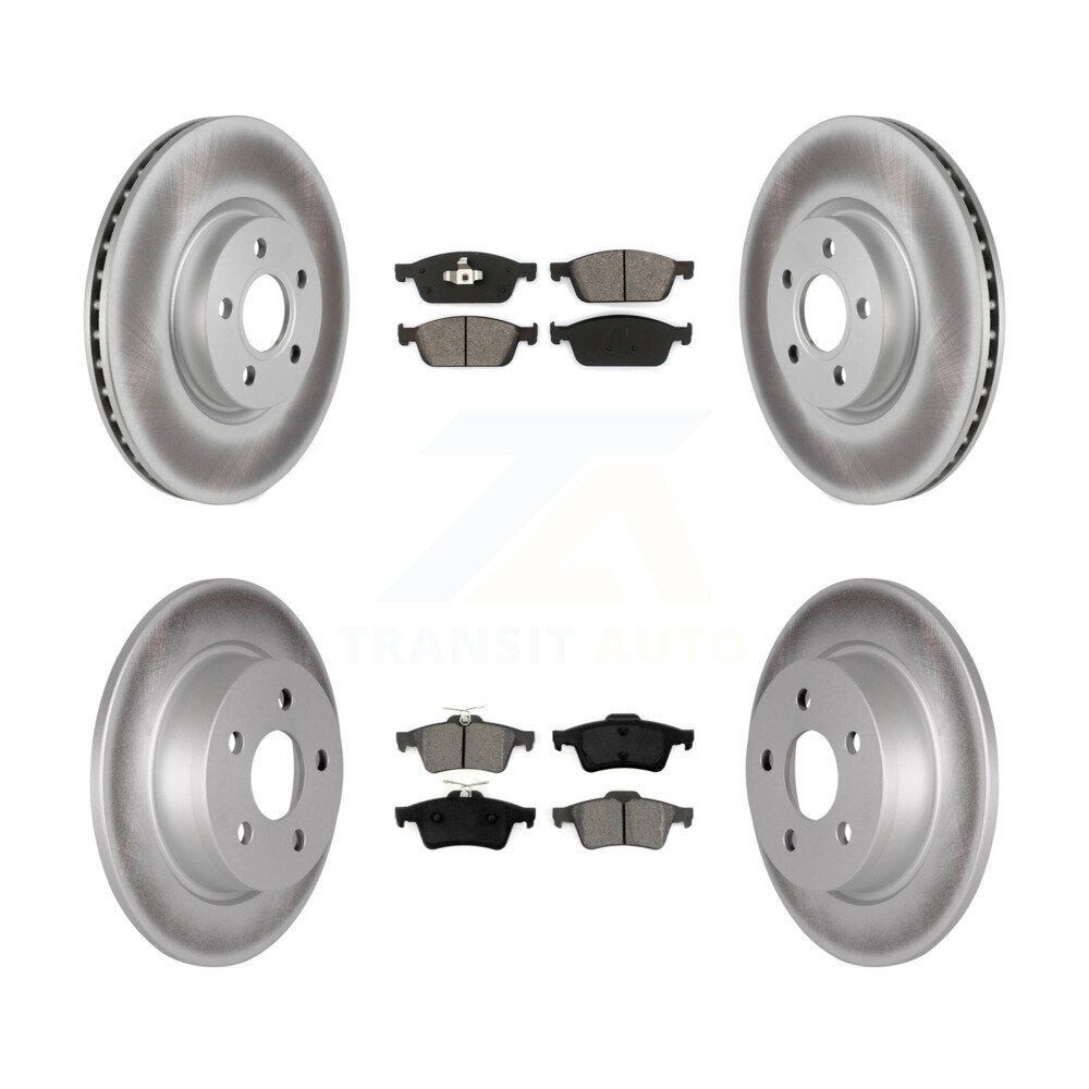 Front Rear Coated Disc Brake Rotors And Semi-Metallic Pads Kit For Ford Transit Connect KGS-102297