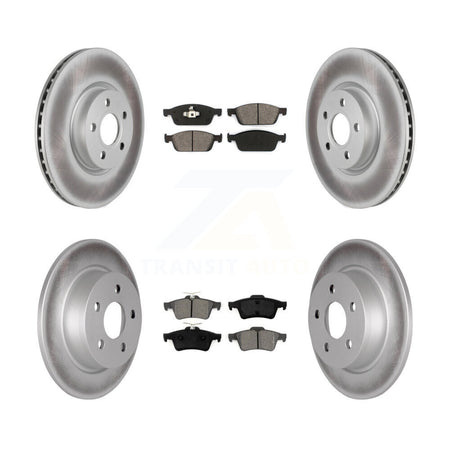 Front Rear Coated Disc Brake Rotors And Semi-Metallic Pads Kit For Ford Transit Connect KGS-102297