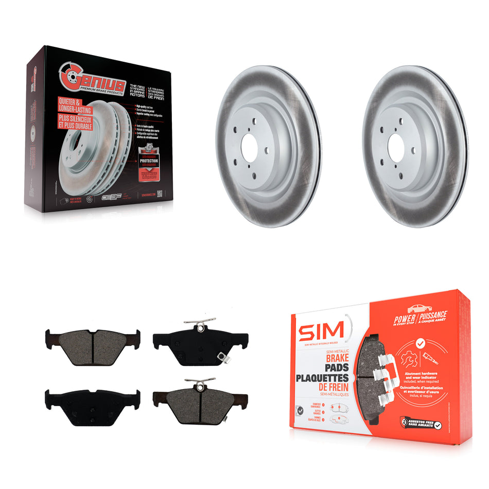 Rear Coated Disc Brake Rotors And Semi-Metallic Pads Kit For 2019-2022 Subaru Ascent KGS-102303