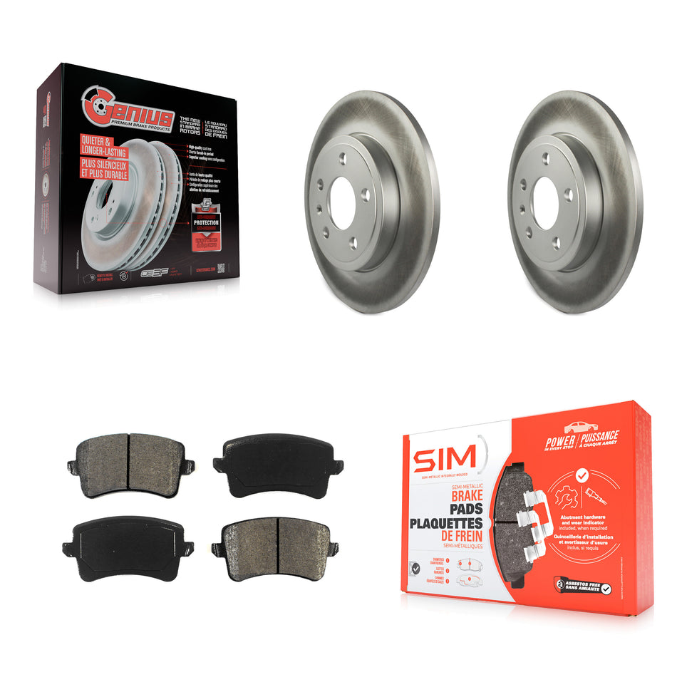 Rear Coated Disc Brake Rotors And Semi-Metallic Pads Kit For 2009 Audi A4 Quattro Sedan Wagon With 288mm Diameter Rotor KGS-102311