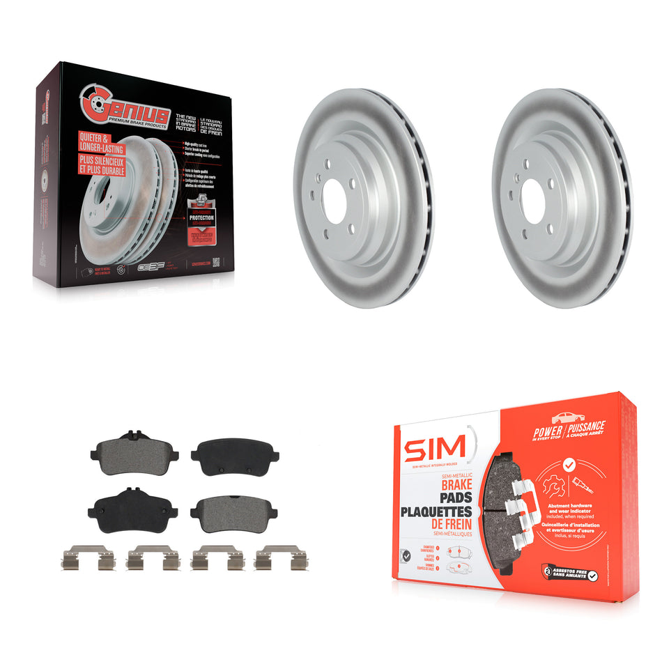 Rear Coated Disc Brake Rotors And Semi-Metallic Pads Kit For Mercedes-Benz ML350 GLE350 GLE43 AMG GLE400 GLE450 ML400 GLE300d ML550 GLE550e KGS-102315