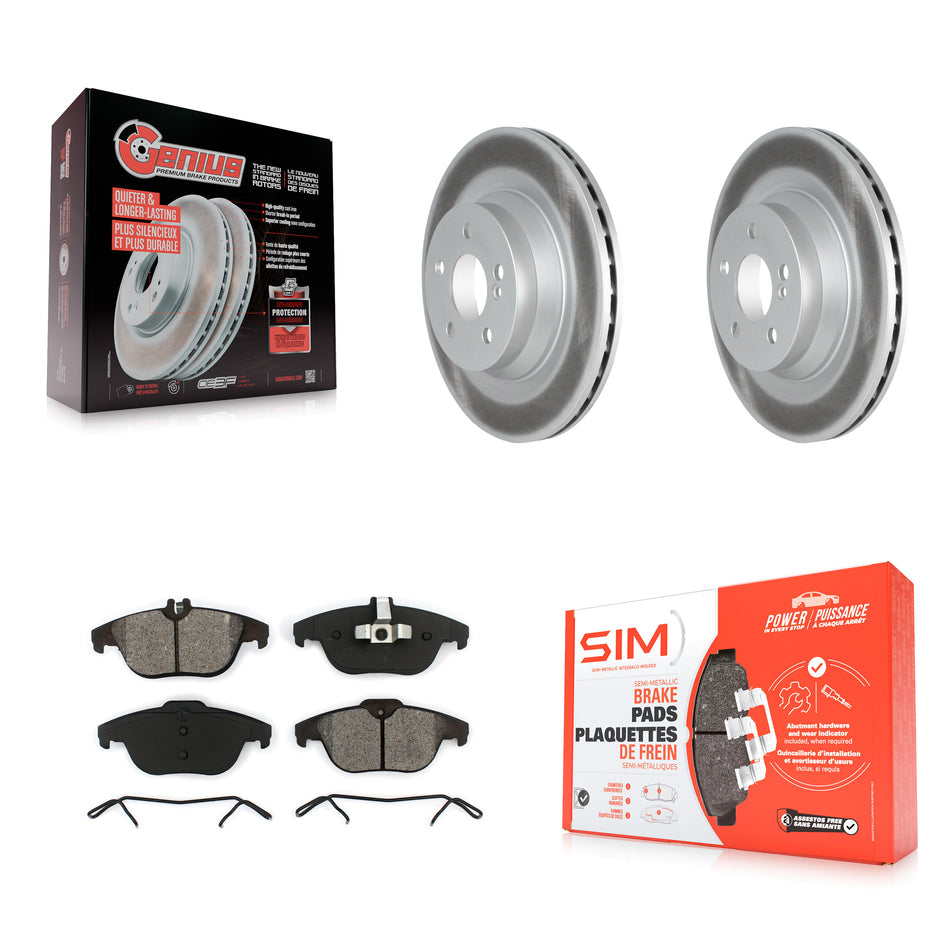 Rear Coated Disc Brake Rotors And Semi-Metallic Pads Kit For Mercedes-Benz E550 With 320mm Diameter Rotor KGS-102317