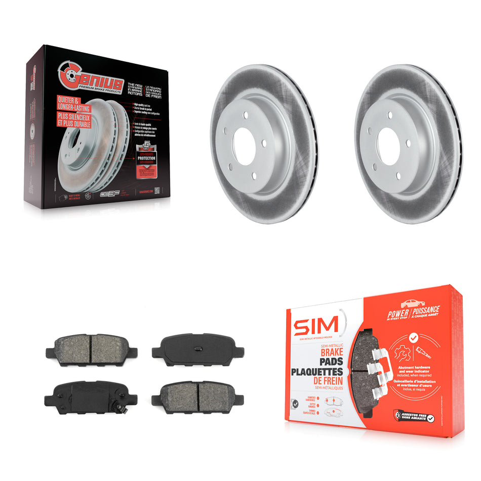 Rear Coated Disc Brake Rotors And Semi-Metallic Pads Kit For Nissan Rogue Sport LEAF Qashqai KGS-102320