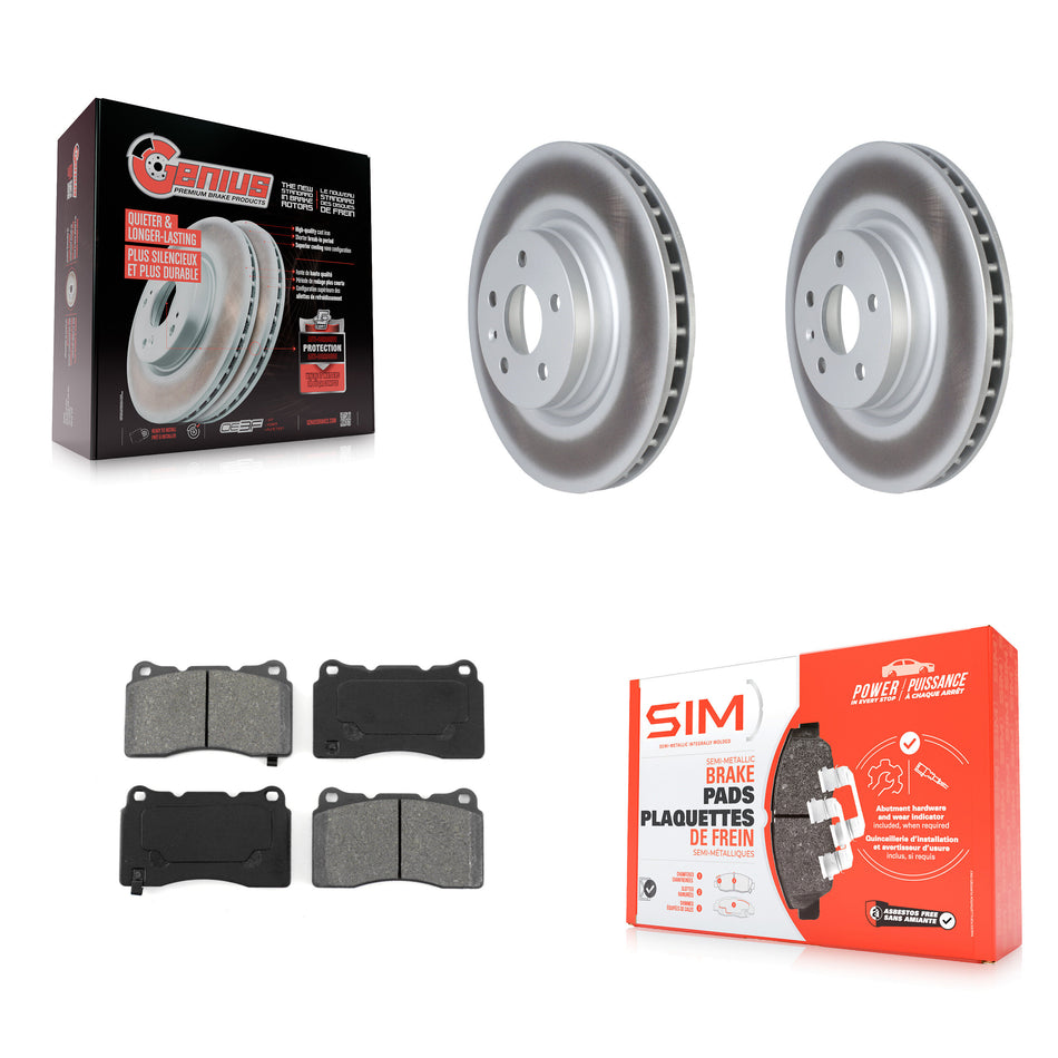 Front Coated Disc Brake Rotors And Semi-Metallic Pads Kit For Tesla S X KGS-102337