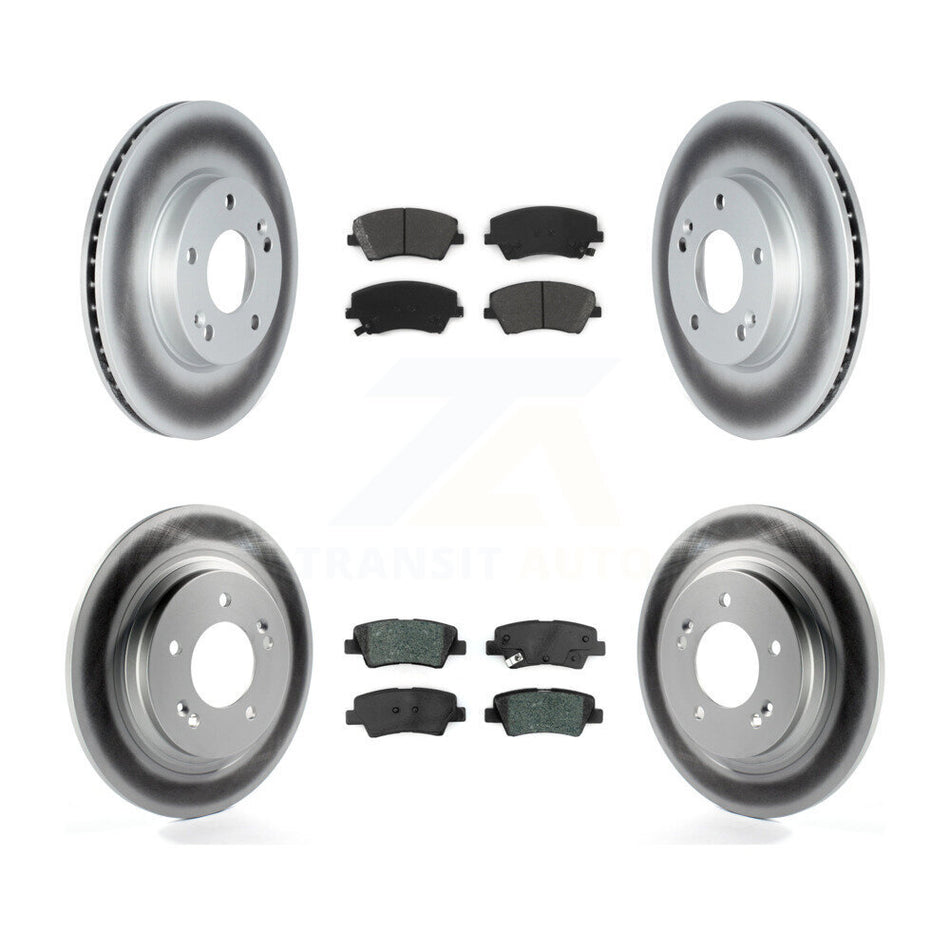 Front Rear Coated Disc Brake Rotors And Semi-Metallic Pads Kit For Kia Niro Hyundai Ioniq KGS-102338