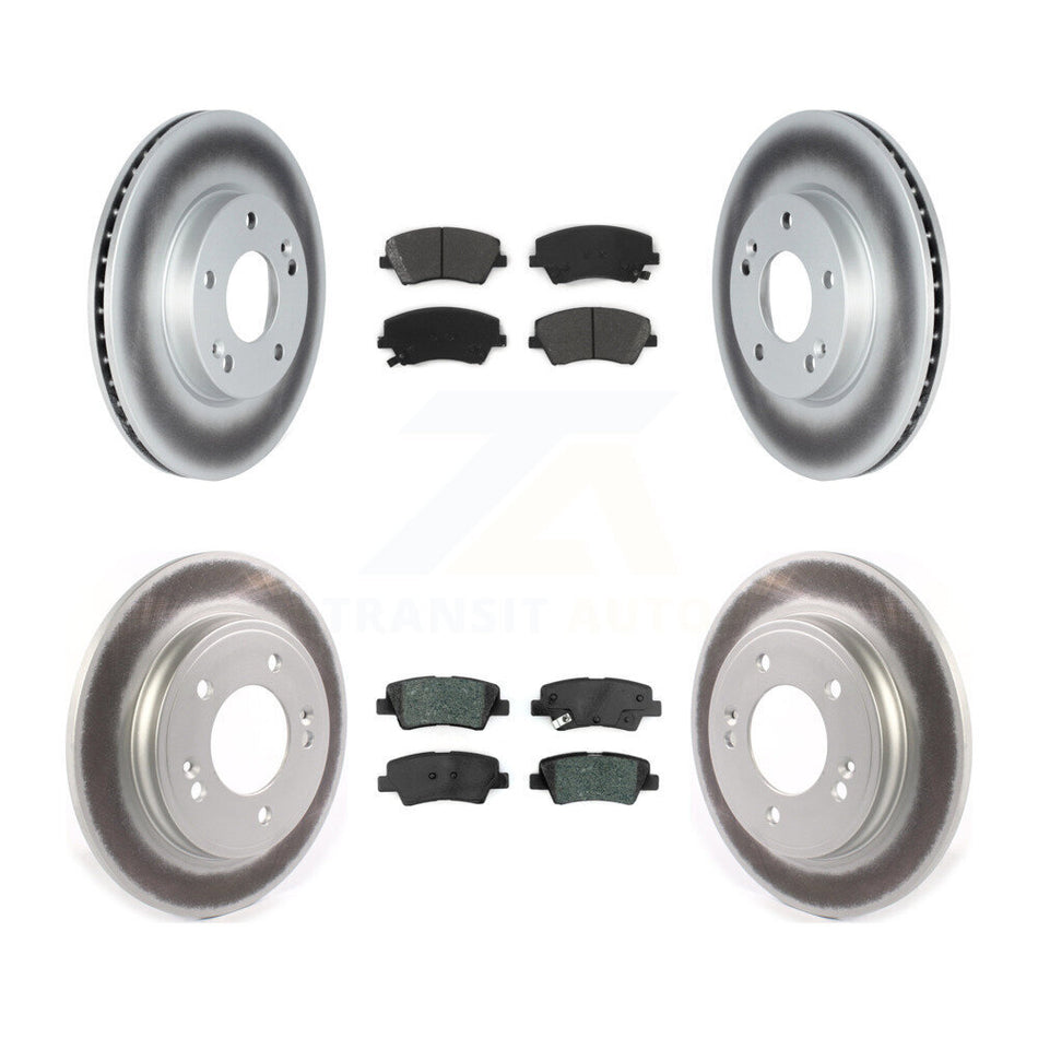Front Rear Coated Disc Brake Rotors And Semi-Metallic Pads Kit For Kia Niro Hyundai Ioniq KGS-102339