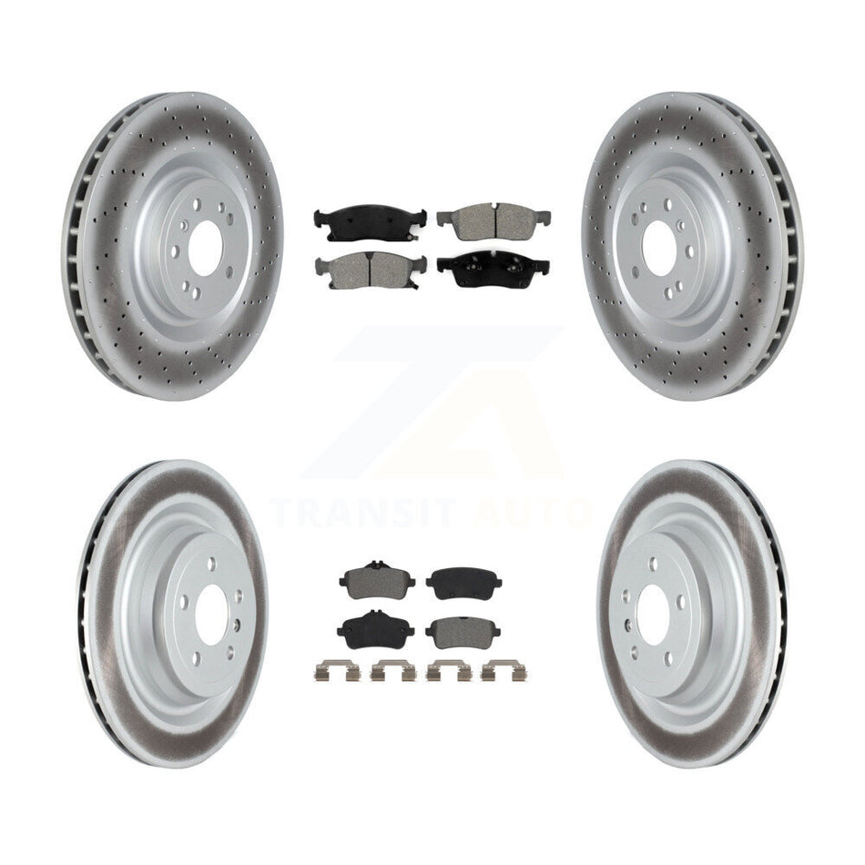 Front Rear Coated Disc Brake Rotors And Semi-Metallic Pads Kit For Mercedes-Benz GLS450 GL450 GL350 ML250 KGS-102349