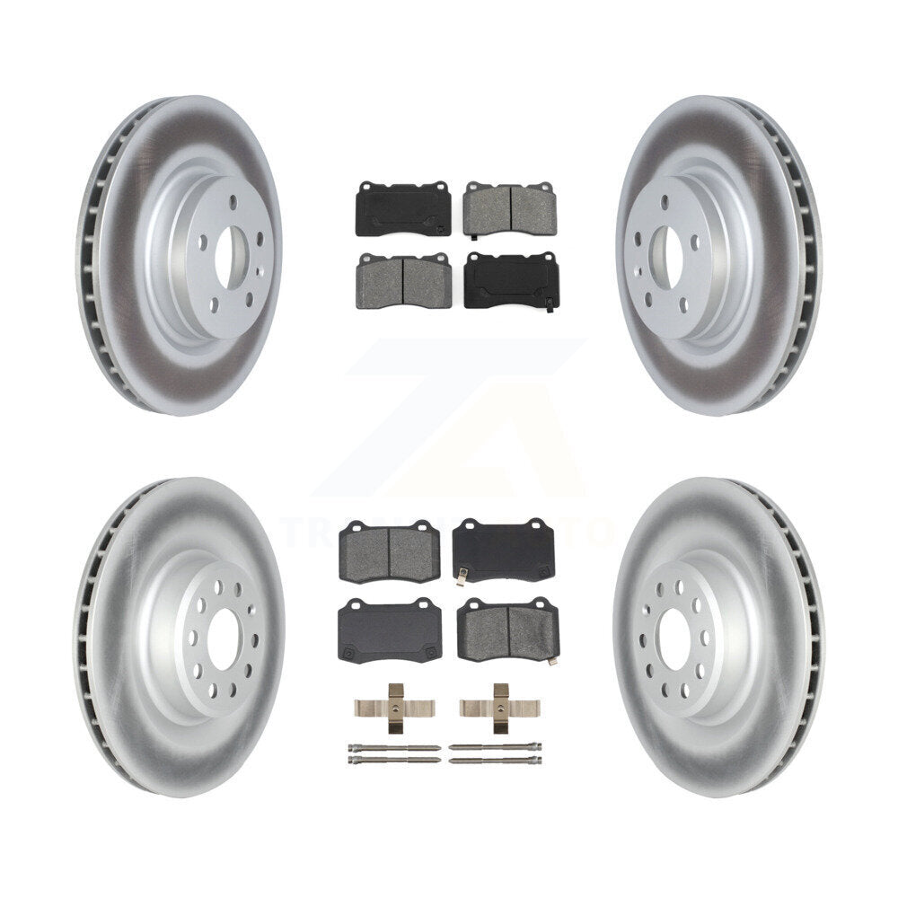 Front Rear Coated Disc Brake Rotors And Semi-Metallic Pad Kit For 2016 Tesla S From 04 16 KGS-102354