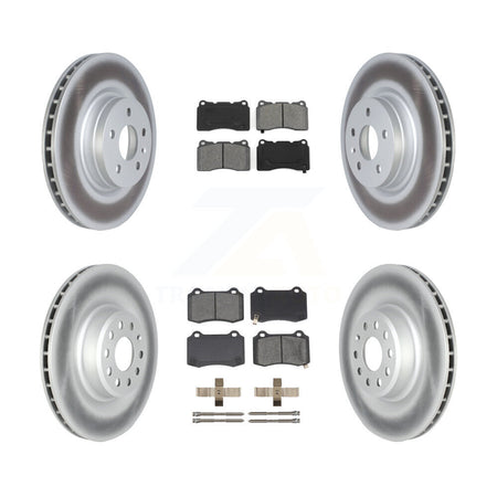 Front Rear Coated Disc Brake Rotors And Semi-Metallic Pad Kit For 2016 Tesla S From 04 16 KGS-102354