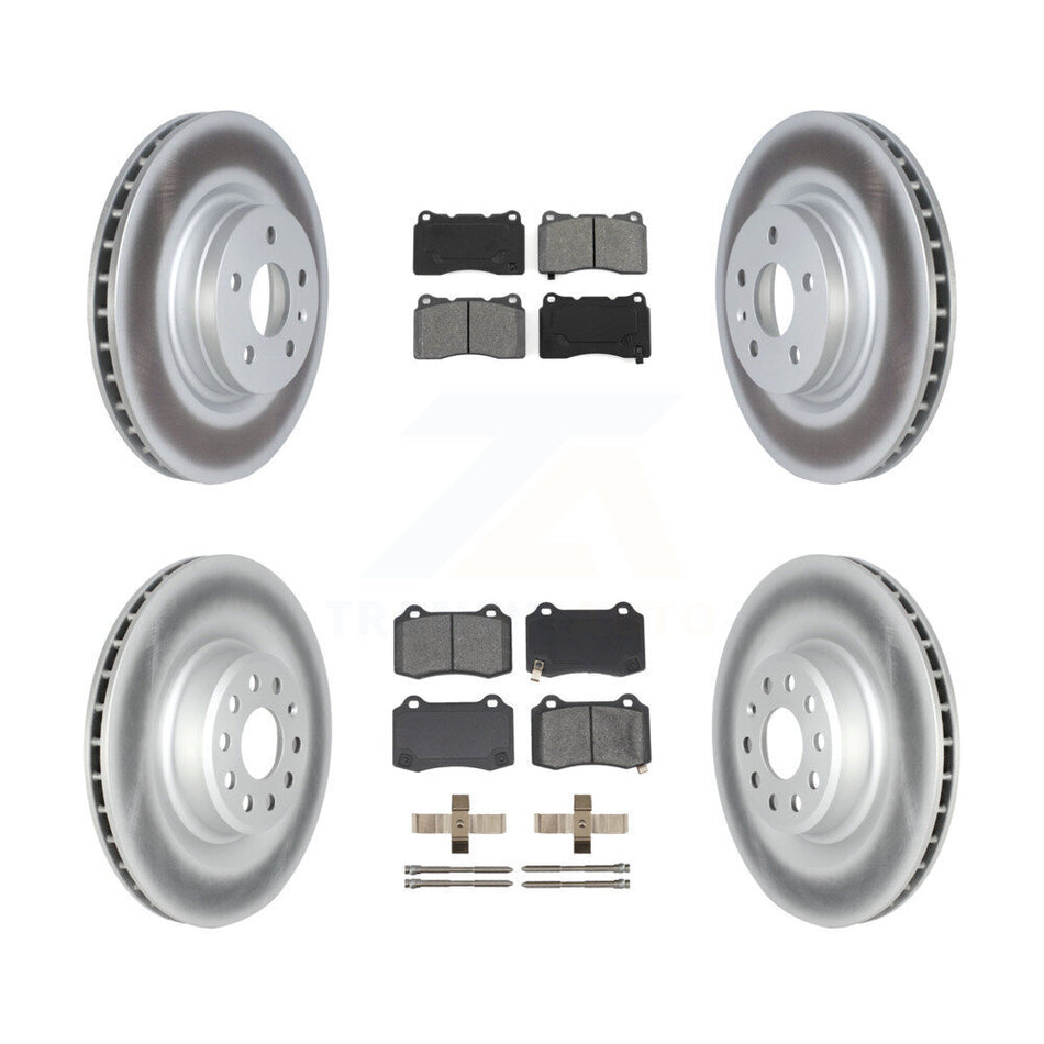 Front Rear Coated Disc Brake Rotors And Semi-Metallic Pad Kit For 2016 Tesla S From 04 16 KGS-102354