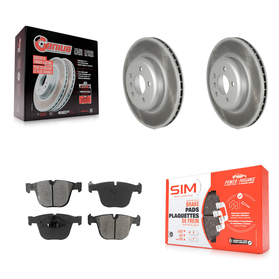 Rear Coated Disc Brake Rotors And Semi-Metallic Pads Kit For BMW 740Li 740i 535i GT xDrive ActiveHybrid 7 KGS-102360