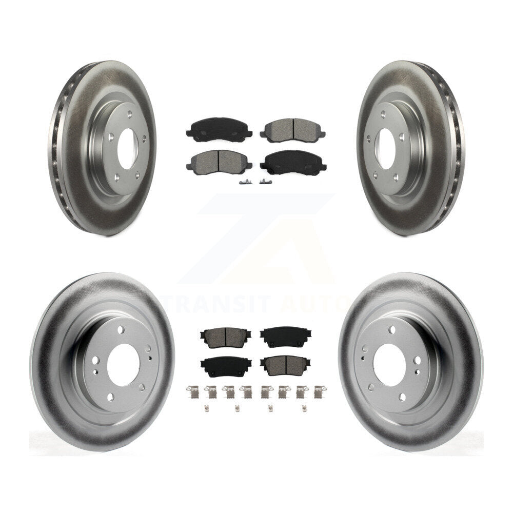 Front Rear Coated Disc Brake Rotors And Semi-Metallic Pads Kit For Mitsubishi Outlander KGS-102364