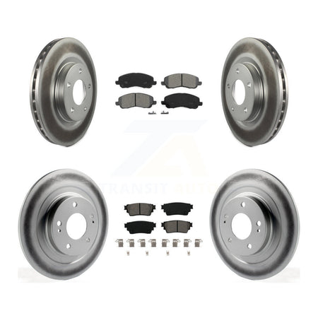 Front Rear Coated Disc Brake Rotors And Semi-Metallic Pads Kit For Mitsubishi Outlander KGS-102364