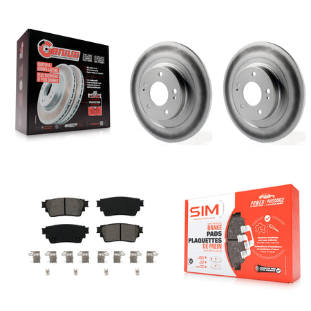 Rear Coated Brake Rotor Semi-Metallic Pad Kit For Mitsubishi Outlander Eclipse Cross PHEV KGS-102367