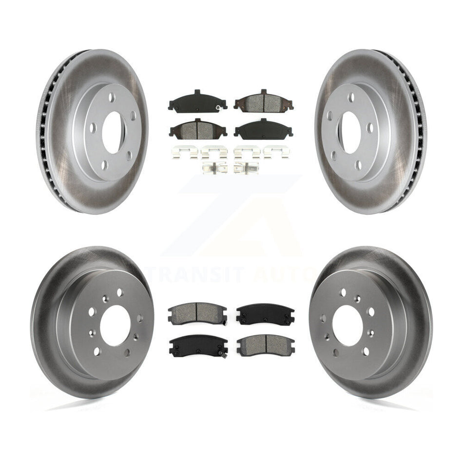 Front Rear Coated Disc Brake Rotors And Semi-Metallic Pads Kit For Pontiac Grand Am Oldsmobile Alero KGS-102377