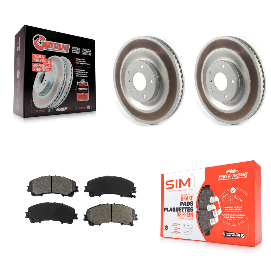 Front Coated Disc Brake Rotors And Semi-Metallic Pads Kit For INFINITI QX50 QX55 KGS-102381