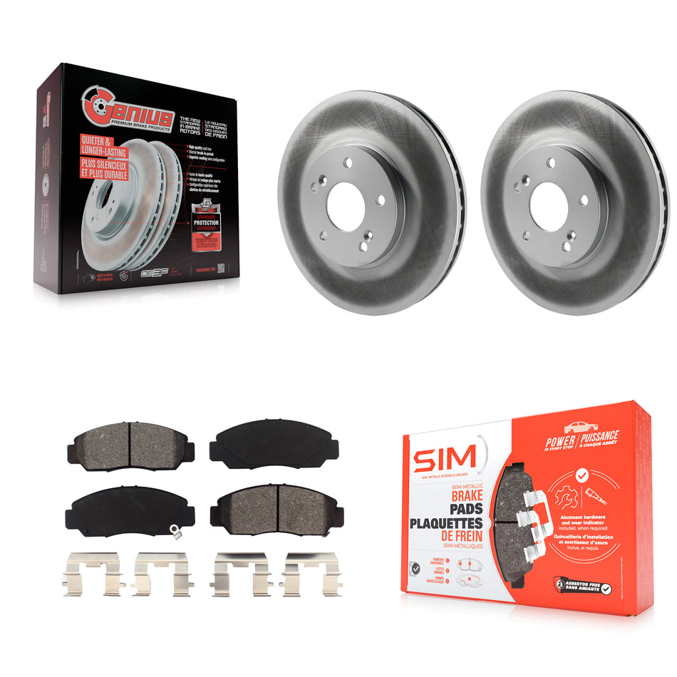 Front Coated Disc Brake Rotors And Semi-Metallic Pads Kit For Honda Accord KGS-102382