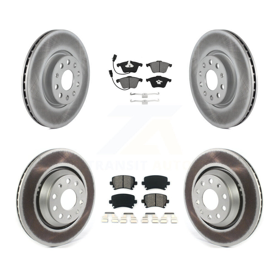 Front Rear Coated Disc Brake Rotors And Semi-Metallic Pads Kit For Volkswagen CC KGS-102383