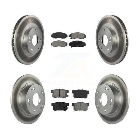 Front Rear Coated Disc Brake Rotors And Semi-Metallic Pads Kit For Honda Accord KGS-102389
