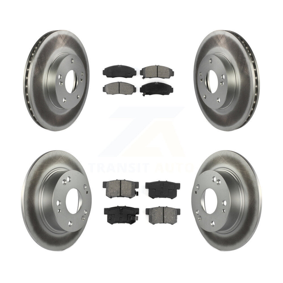 Front Rear Coated Disc Brake Rotors And Semi-Metallic Pads Kit For Honda Accord KGS-102389