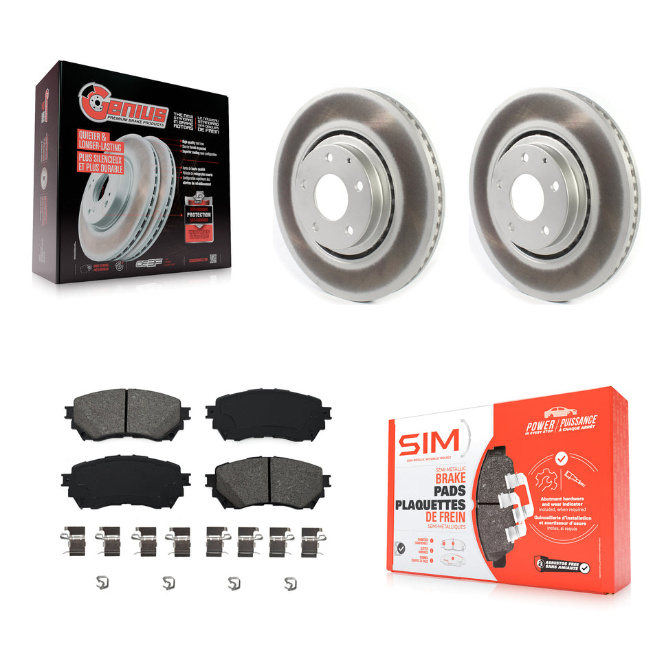 Front Coated Disc Brake Rotors And Semi-Metallic Pads Kit For 2021 Mazda 6 Turbocharged KGS-102394
