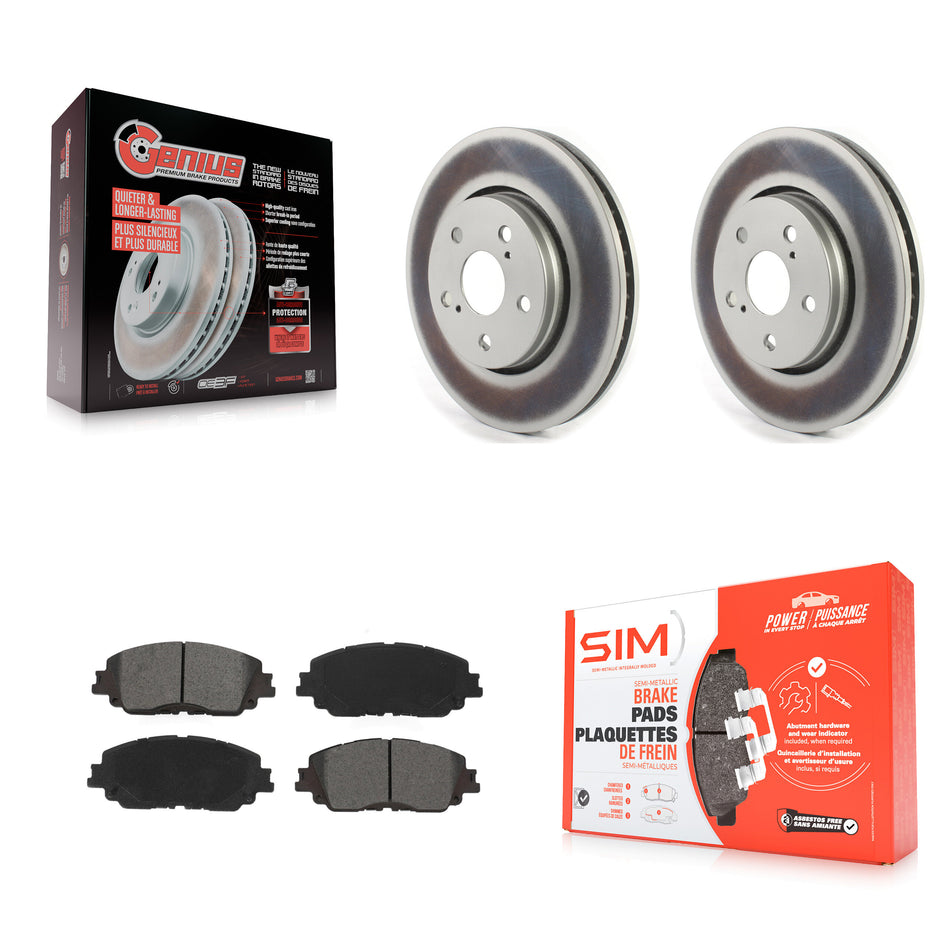 Front Coated Disc Brake Rotors And Semi-Metallic Pads Kit For Toyota C-HR KGS-102400