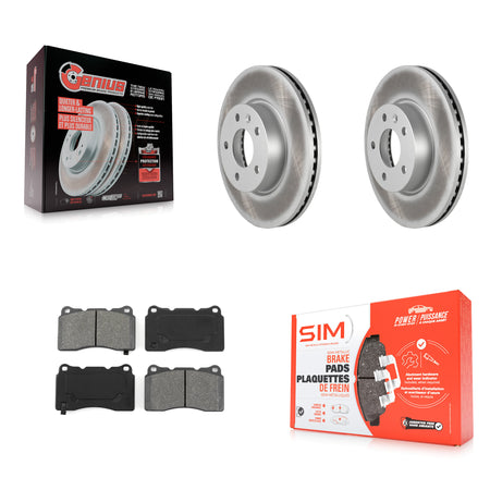 Front Coated Disc Brake Rotors And Semi-Metallic Pads Kit For 2019 Cadillac ATS Base KGS-102408