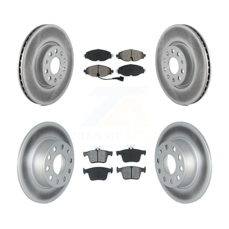 Front Rear Coat Disc Brake Rotors Semi-Metallic Pad Kit For 2022-2023 Volkswagen Taos FWD KGS-102409