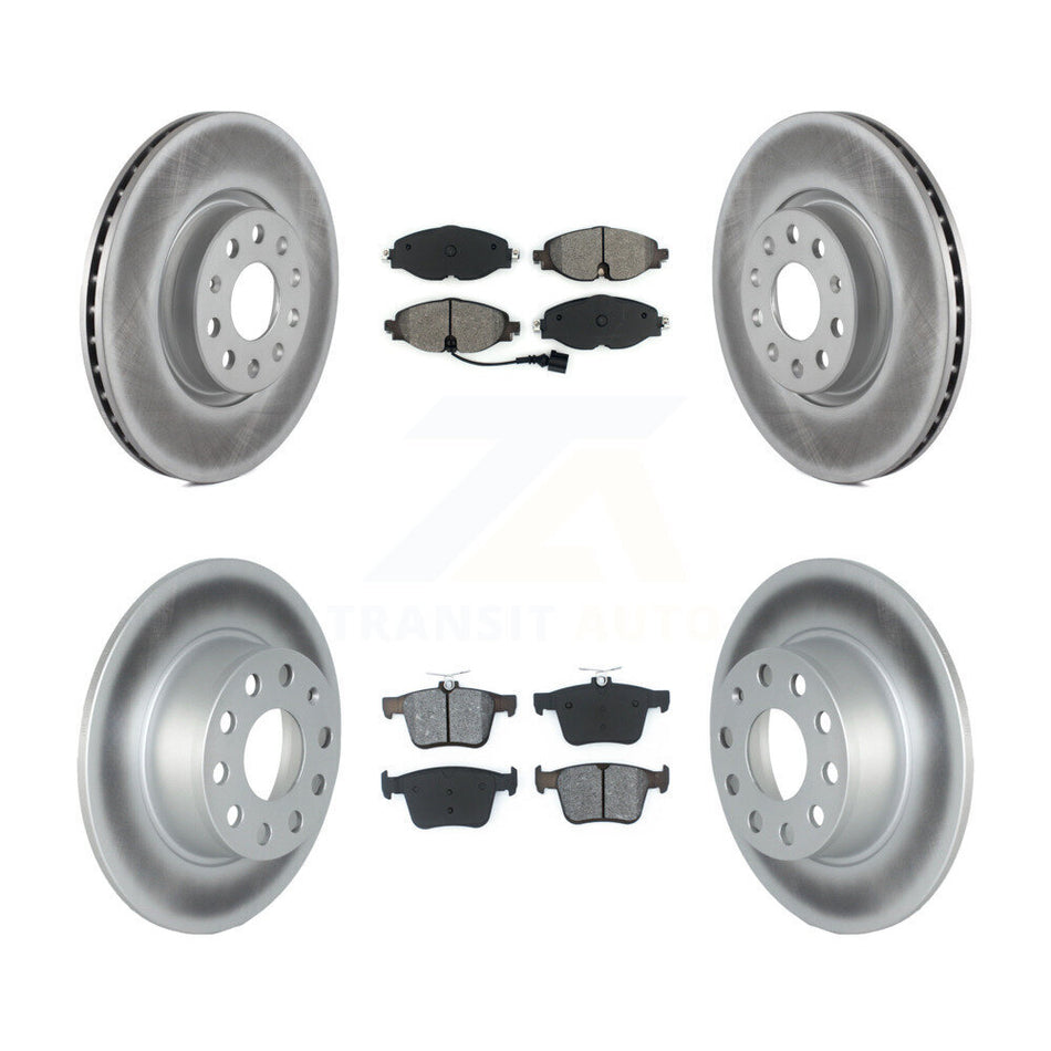 Front Rear Coat Disc Brake Rotors Semi-Metallic Pad Kit For 2022-2023 Volkswagen Taos FWD KGS-102409
