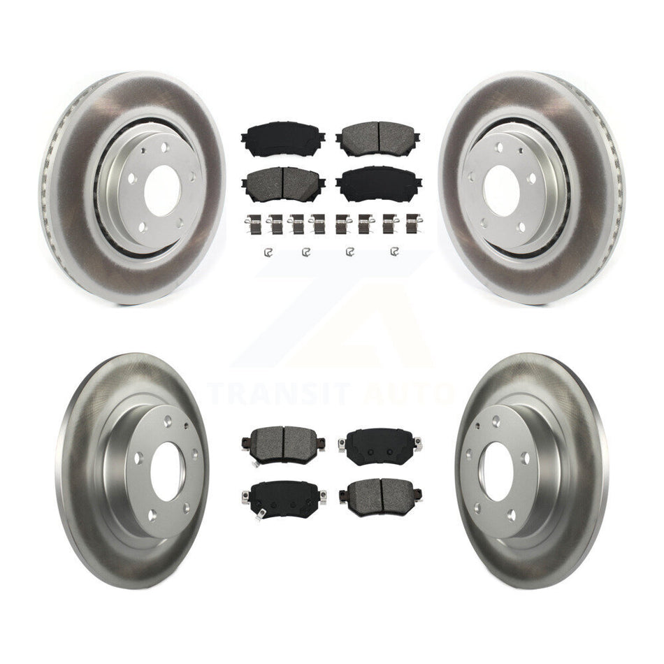 Front Rear Coated Disc Brake Rotors & Semi-Metallic Pad Kit For 2021 Mazda 6 Turbocharged KGS-102410