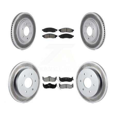 Front Rear Coated Disc Brake Rotor Semi-Metallic Pad Kit For 2007 Nissan TITAN From 04 07 KGS-102412