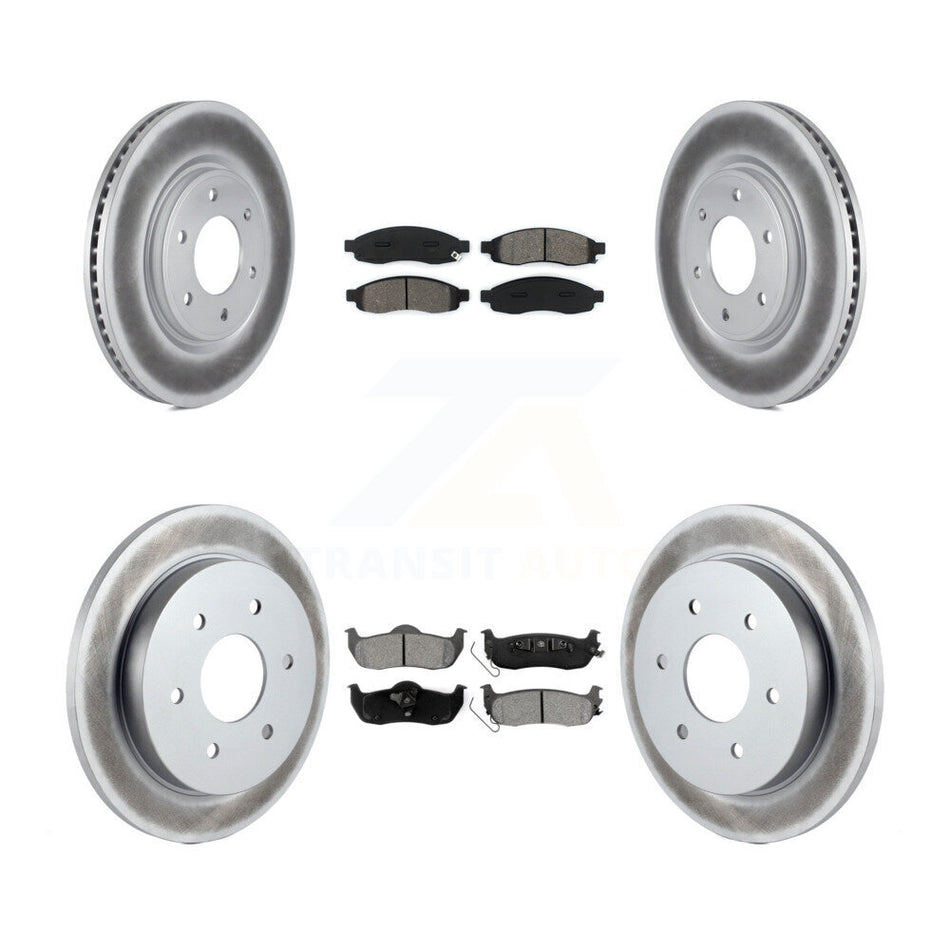 Front Rear Coated Disc Brake Rotor Semi-Metallic Pad Kit For 2007 Nissan TITAN From 04 07 KGS-102412