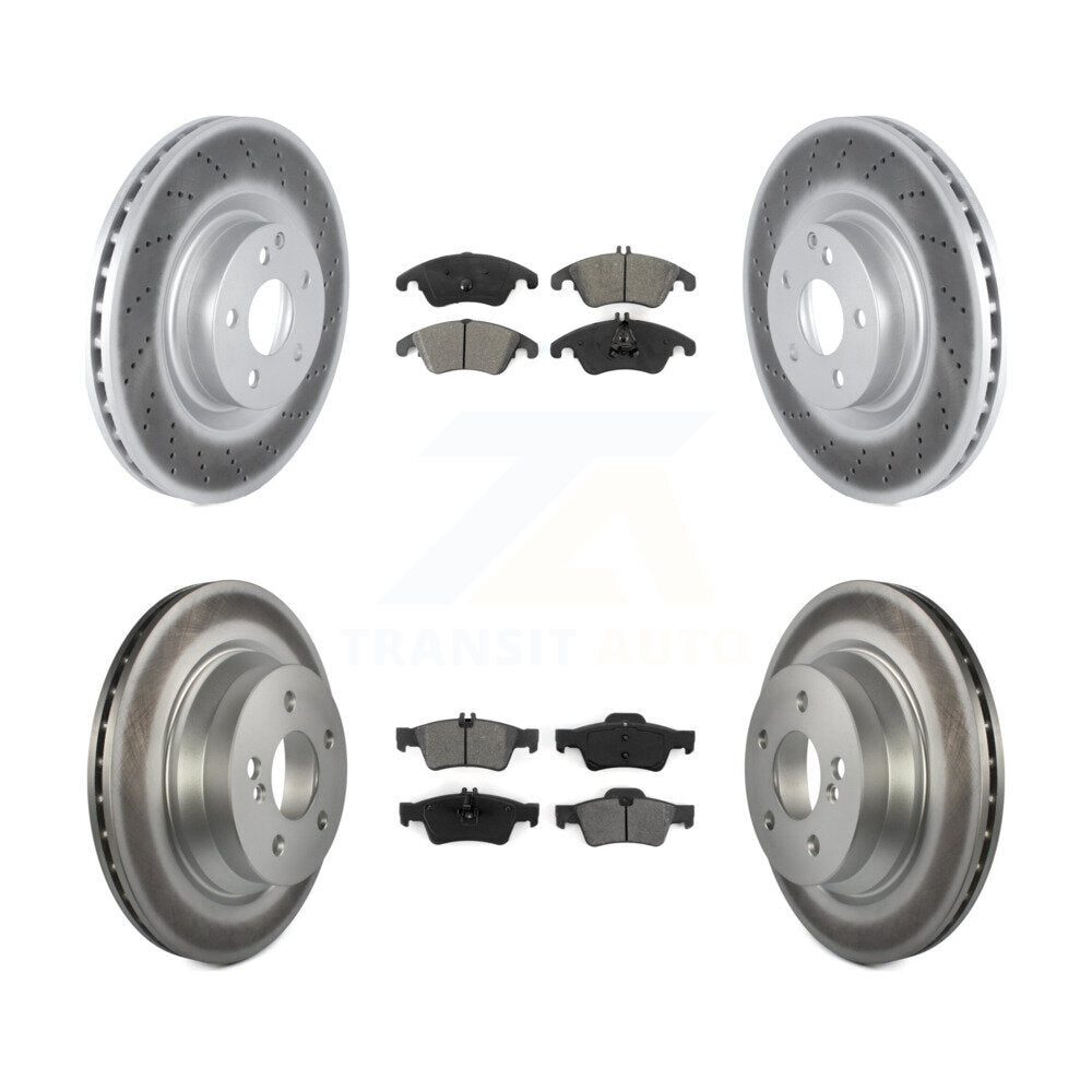 Front Rear Coated Disc Brake Rotors And Semi-Metallic Pads Kit For Mercedes-Benz E400 KGS-102420