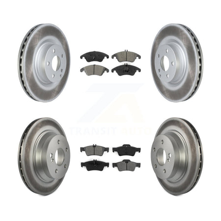 Front Rear Coated Disc Brake Rotors And Semi-Metallic Pads Kit For Mercedes-Benz E400 KGS-102421