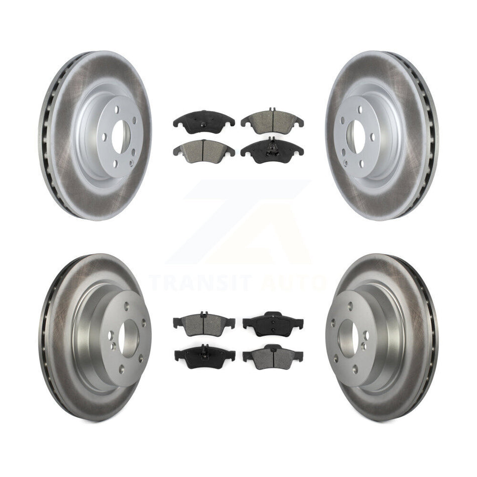 Front Rear Coated Disc Brake Rotors And Semi-Metallic Pads Kit For Mercedes-Benz E400 KGS-102421