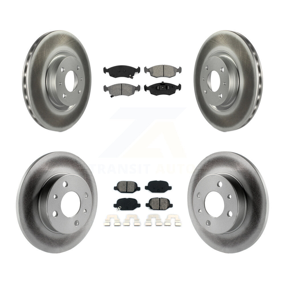 Front Rear Coated Disc Brake Rotors And Semi-Metallic Pads Kit For Fiat 500 KGS-102426