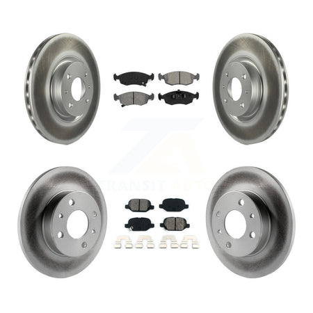 Front Rear Coated Disc Brake Rotors And Semi-Metallic Pads Kit For Fiat 500 KGS-102426